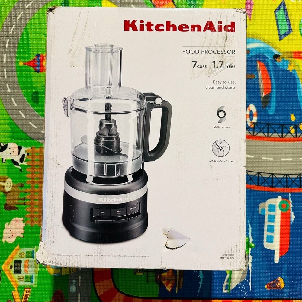 NEW KitchenAid 7 Cup Food Processor - black matte - NIB